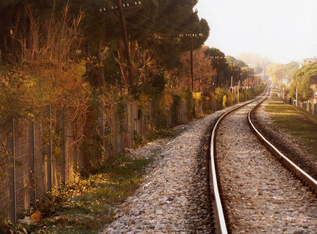 Tren yolunda raylar uzar. uzar da nere gider?