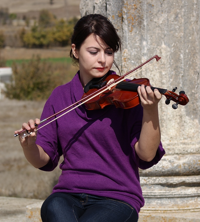 she played the violin with.