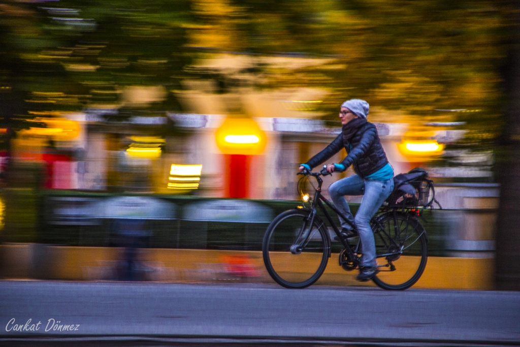 Viyana'da Bisikletli Bayan