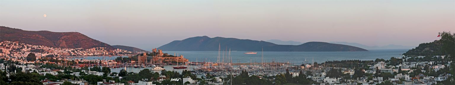 dolunayl savaronal bodrum panoramik gn batmna