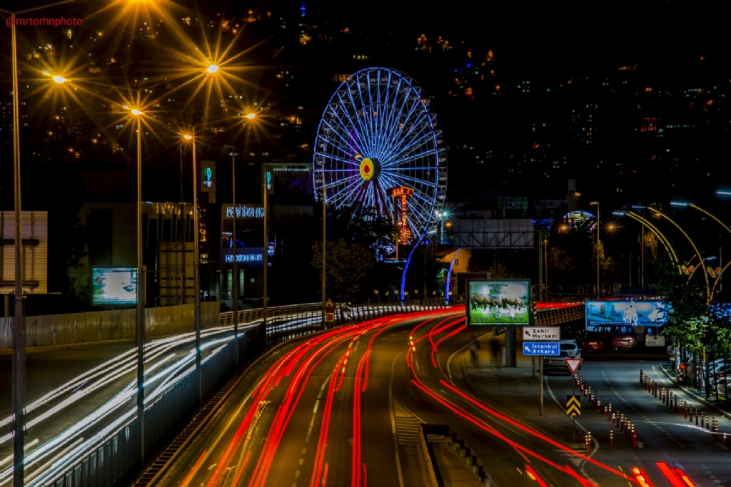 izmit'te uzun pozlama gece manzaras