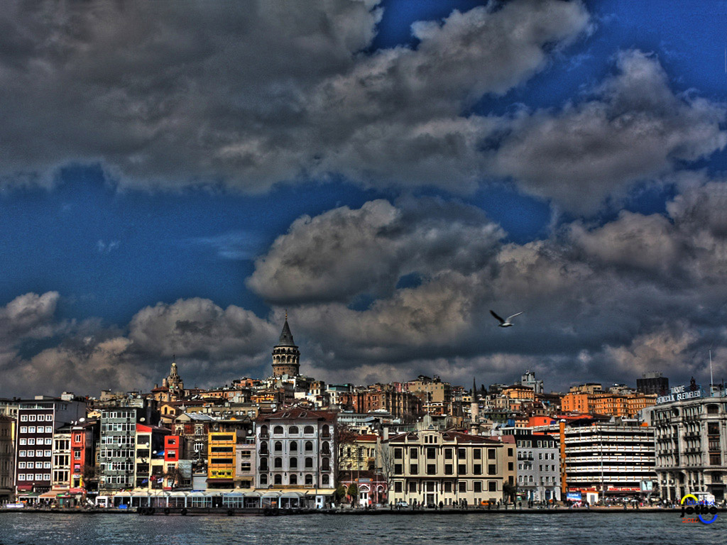 bir para galata manzaras HDR