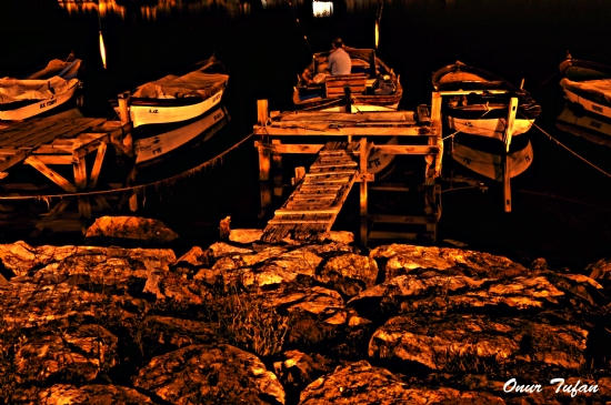 nciralt Balk Tekneleri Gece Manzaras