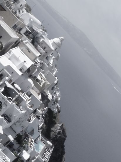 Siyah-beyaz Santorini...