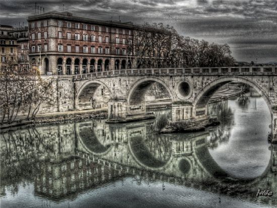 Bridge On The Tiber River -rome