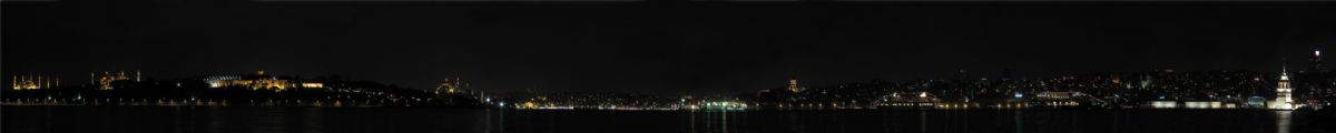 kz kulesinden sultan ahmet camiine panoramik gece