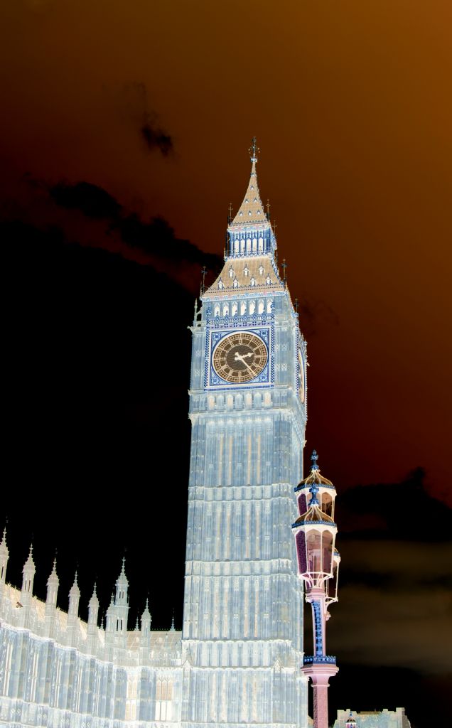 London Big Ben Negative